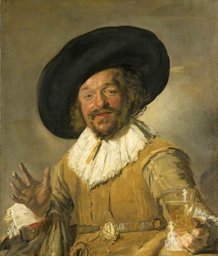 El alegre bebedor de Frans Hals que se está iluminando con LEDs